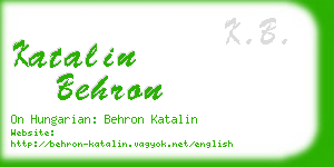 katalin behron business card